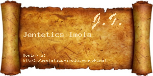 Jentetics Imola névjegykártya